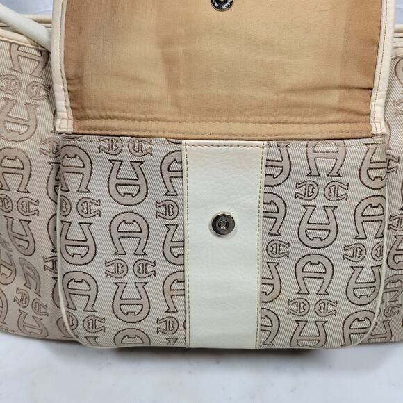 Vintage Etienne Aigner Monogram Logo Tote Shoulder Bag Large Office Pockets - Picture 7 of 16